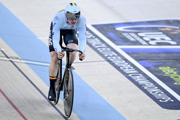 Belgian Lowie Nulens pictured in action during the men s Team Sprint qualifications at the first day of the 2026 UEC Track Elite European Championships, in Konya, Turkey, Sunday 01 February 2026. The European Championships take place from 01 to 05 February 2026. DIRKxWAEM  x160220066x