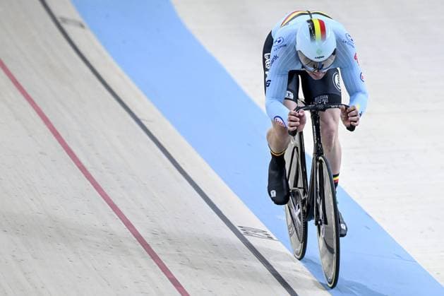 Belgian Lowie Nulens pictured in action during the men s Team Sprint qualifications at the first day of the 2026 UEC Track Elite European Championships, in Konya, Turkey, Sunday 01 February 2026. The European Championships take place from 01 to 05 February 2026. DIRKxWAEM  x160220106x