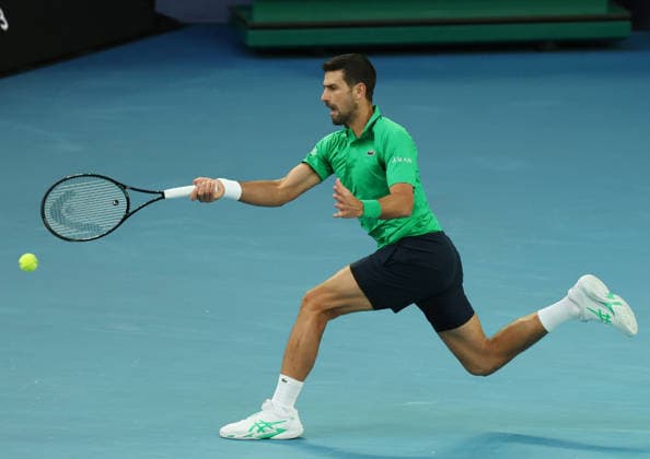 February 1, 2026, Melbourne, Victoria, Australia: NOVAK DJOKOVIC of Serbia during the match against C. Alcaraz of Spain in the final of Australian Open, Melbourne, Australia. Melbourne Australia - ZUMAc278 20260201_zsp_c278_033 Copyright: xMarcinxCholewinskix