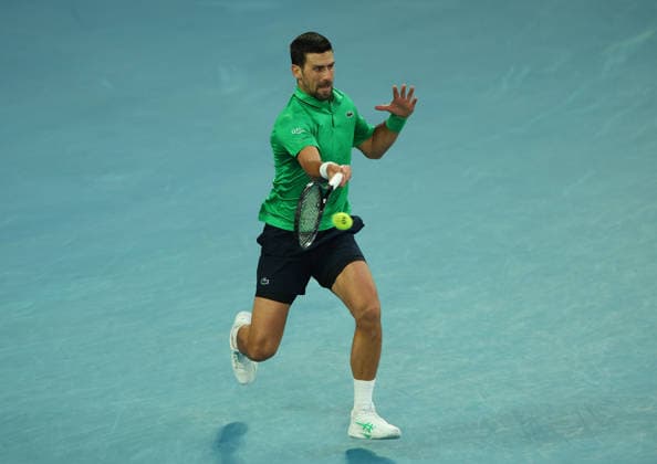 February 1, 2026, Melbourne, Victoria, Australia: NOVAK DJOKOVIC of Serbia during the match against C. Alcaraz of Spain in the final of Australian Open, Melbourne, Australia. Melbourne Australia - ZUMAc278 20260201_zsp_c278_035 Copyright: xMarcinxCholewinskix