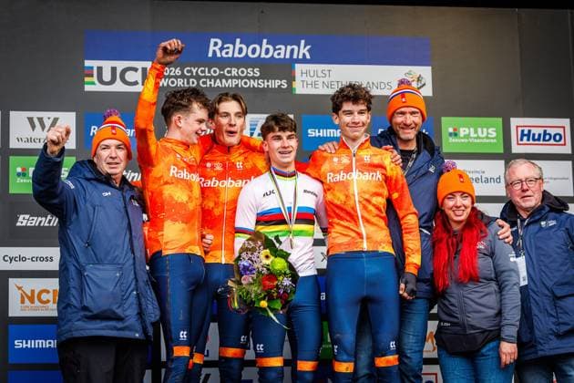 HULST , 01 02-2026 , UCI Cyclo-cross World Championships day 3 , Sunday Junior men , WK veldrijden , picture shows Delano Heeren (NED) with team NL UCI Cyclo-cross World Championships (Sunday)  x201237016x Copyright:
