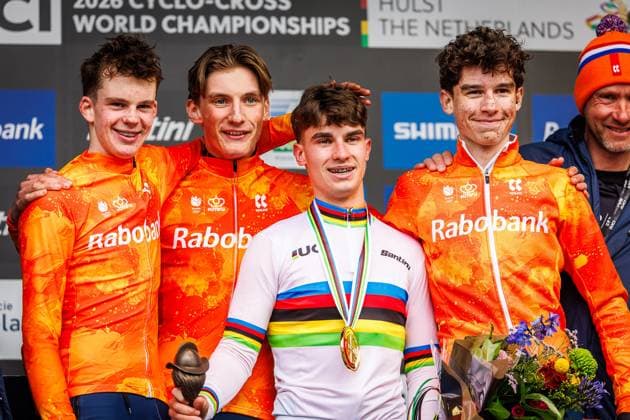 HULST , 01 02-2026 , UCI Cyclo-cross World Championships day 3 , Sunday Junior men , WK veldrijden , picture shows Delano Heeren (NED) with team nl UCI Cyclo-cross World Championships (Sunday)  x201237021x Copyright: