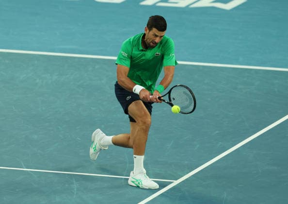 February 1, 2026, Melbourne, Victoria, Australia: NOVAK DJOKOVIC of Serbia during the match against C. Alcaraz of Spain in the final of Australian Open, Melbourne, Australia. Melbourne Australia - ZUMAc278 20260201_zsp_c278_034 Copyright: xMarcinxCholewinskix