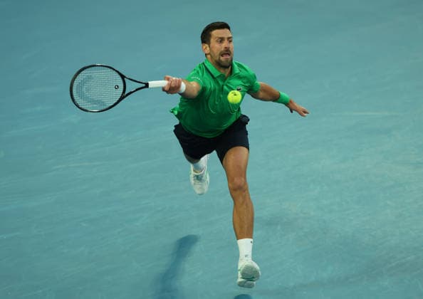 February 1, 2026, Melbourne, Victoria, Australia: NOVAK DJOKOVIC of Serbia during the match against C. Alcaraz of Spain in the final of Australian Open, Melbourne, Australia. Melbourne Australia - ZUMAc278 20260201_zsp_c278_037 Copyright: xMarcinxCholewinskix