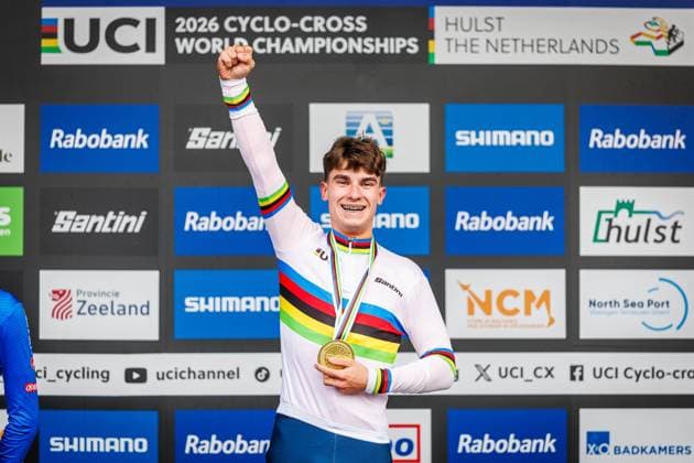 HULST , 01 02-2026 , UCI Cyclo-cross World Championships day 3 , Sunday Junior men , WK veldrijden , picture shows Delano Heeren (NED) wins UCI Cyclo-cross World Championships (Sunday)  x201237050x Copyright: