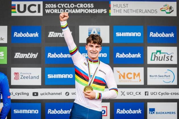 HULST , 01 02-2026 , UCI Cyclo-cross World Championships day 3 , Sunday Junior men , WK veldrijden , picture shows Delano Heeren (NED) wins UCI Cyclo-cross World Championships (Sunday)  x201237058x Copyright: