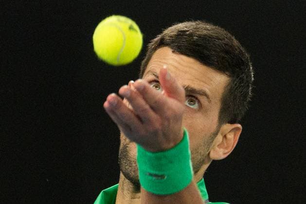 February 1, 2026: 4th seed NOVAK DJOKOVIC of Serbia in action against 1st seed CARLOS ALCARAZ of Spain on Rod Laver Arena in the Men s Singles Final match on day 15 of the 2026 Australian Open in Melbourne, Australia. Cal Media Melbourne Australia - ZUMAc04_ 20260201_faf_c04_019 Copyright: xSydneyxLowx