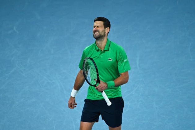 TENNIS AUSTRALIAN OPEN, Novak Djokovic of Serbia reacts during the men™s singles final against Carlos Alcaraz of Spain on day 15 of the 2026 Australian Open tennis tournament at Melbourne Park in Melbourne, Sunday, February 1, 2026. ( NO ARCHIVING MELBOURNE VICTORIA AUSTRALIA  Copyright: xJAMESxROSSx 20260201131406170750