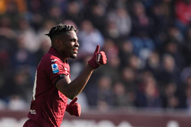 TorinoÕs Duvan Zapata during the Serie A soccer match between Torino Fc and Lecce at the Stadio Olimpico Grande Torino in Turin, north west Italy - February 1, 2026. - Soccer  Copyright: xFabioxFerrari LaPressex