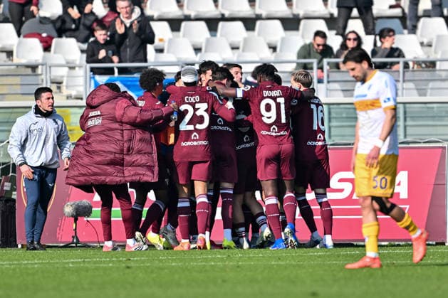 Cm Torino 01 02 2026 - campionato di calcio Serie A Torino-Lecce foto Cristiano Mazzi Image nella foto: esultanza gol Che Adams 