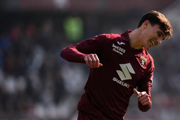 TorinoÕs Cesare Casadei during the Serie A soccer match between Torino Fc and Lecce at the Stadio Olimpico Grande Torino in Turin, north west Italy - February 1, 2026. - Soccer  Copyright: xFabioxFerrari LaPressex