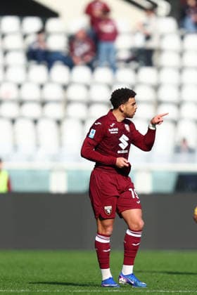 Che Adams (Torino Fc) celebrates after scoring his team s first goal, Serie A, Torino FC v US Lecce , Olimpico, February 1, 2026, Turin, Italy.