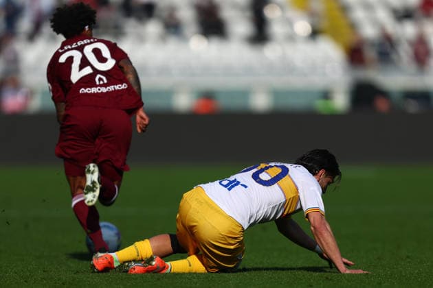 Santiago Pierotti (Us Lecce) looks dejected, Serie A, Torino FC v US Lecce , Olimpico, February 1, 2026, Turin, Italy.