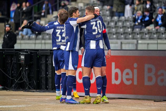 Hertha BSC Berlin, cheers about goal 1 0 by Fabian Reese Hertha BSC, 11 , GER, Hertha BSC vs ,SV Darmstadt 98, 2 Bundesliga, Saison 2025 2026, 20 Spieltag, 01 02 2026 DFL REGULATIONS PROHIBIT ANY USE OF PHOTOGRAPHS AS IMAGE SEQUENCES AND OR QUASI VIDEO GER, Hertha BSC vs ,SV Darmstadt 98, 2 Bundesliga, Saison 2025 2026, 20 Spieltag, 01 02 2026 Berlin Copyright: xClaudiusxRauch,xEibner-Pressefotox xClaudiusxRauchx EP_CRH