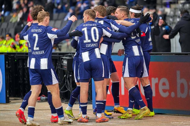 Hertha BSC Berlin, cheers about goal 1 0 by Fabian Reese Hertha BSC, 11 , GER, Hertha BSC vs ,SV Darmstadt 98, 2 Bundesliga, Saison 2025 2026, 20 Spieltag, 01 02 2026 DFL REGULATIONS PROHIBIT ANY USE OF PHOTOGRAPHS AS IMAGE SEQUENCES AND OR QUASI VIDEO GER, Hertha BSC vs ,SV Darmstadt 98, 2 Bundesliga, Saison 2025 2026, 20 Spieltag, 01 02 2026 Berlin Copyright: xClaudiusxRauch,xEibner-Pressefotox xClaudiusxRauchx EP_CRH