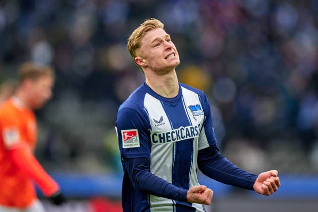Julian Eitschberger Hertha BSC, 02 , Goal shot to 2 0, cheers, GER, Hertha BSC vs ,SV Darmstadt 98, 2 Bundesliga, Season 2025 2026, 20 Matchday, 01 02 2026 DFL REGULATIONS PROHIBIT ANY USE OF PHOTOGRAPHS AS IMAGE SEQUENCES AND OR QUASI VIDEO GER, Hertha BSC vs ,SV Darmstadt 98, 2 Bundesliga, Season 2025 2026, 20 Matchday, 01 02 2026 Berlin Copyright: xClaudiusxRauch,xEibner-Pressefotox xClaudiusxRauchx EP_CRH