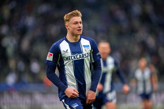 Julian Eitschberger Hertha BSC, 02 , Goal shot to 2 0, cheers, GER, Hertha BSC vs ,SV Darmstadt 98, 2 Bundesliga, Season 2025 2026, 20 Matchday, 01 02 2026 DFL REGULATIONS PROHIBIT ANY USE OF PHOTOGRAPHS AS IMAGE SEQUENCES AND OR QUASI VIDEO GER, Hertha BSC vs ,SV Darmstadt 98, 2 Bundesliga, Season 2025 2026, 20 Matchday, 01 02 2026 Berlin Copyright: xClaudiusxRauch,xEibner-Pressefotox xClaudiusxRauchx EP_CRH
