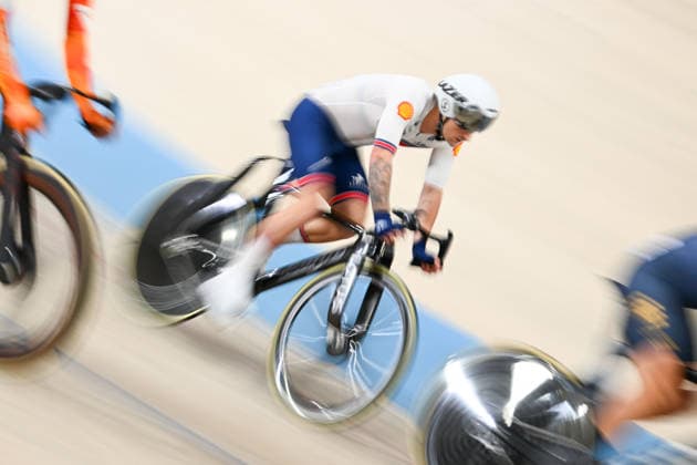 2026 UEC Track Elite European Championships Picture by Olly Hassell SWpix.com - 01 02 2026 - Cycling - 2026 UEC Track Elite European Championships - Konya Velodrome, Konya, Türkiye - Men Elimination Qualification Heat 2 - William Tidball (Great Britain) Copyright: x xSWpix.comx(t axPhotographyxHubxLtd)xOllyxHassell SWpix.comx SWP-3177-0079
