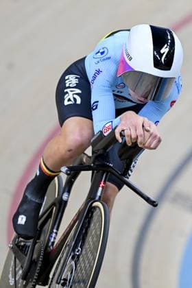 Belgian Lotte Kopecky pictured in action during the women s Team Pursuit qualifications at the first day of the 2026 UEC Track Elite European Championships, in Konya, Turkey, Sunday 01 February 2026. The European Championships take place from 01 to 05 February 2026. DIRKxWAEM  x160234205x