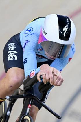 Belgian Lotte Kopecky pictured in action during the women s Team Pursuit qualifications at the first day of the 2026 UEC Track Elite European Championships, in Konya, Turkey, Sunday 01 February 2026. The European Championships take place from 01 to 05 February 2026. DIRKxWAEM  x160234275x