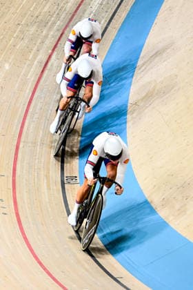 2026 UEC Track Elite European Championships Picture by Olly Hassell SWpix.com - 01 02 2026 - Cycling - 2026 UEC Track Elite European Championships - Konya Velodrome, Konya, Türkiye - Men s Team Sprint Qualifying - Harry Radford (Great Britain), Hamish Turnbull (Great Britain), Matthew Richardson (Great Britain) Copyright: x xSWpix.comx(t axPhotographyxHubxLtd)xOllyxHassell SWpix.comx SWP-3177-0089