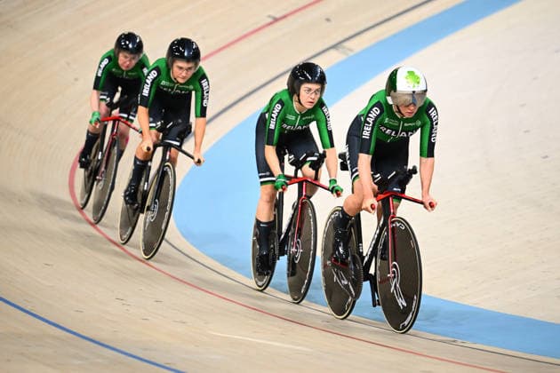 2026 UEC Track Elite European Championships Picture by Olly Hassell SWpix.com - 01 02 2026 - Cycling - 2026 UEC Track Elite European Championships - Konya Velodrome, Konya, Türkiye - Women s Team Pursuit Qualifying - Aoife O™Brien (Ireland), Fiona Mangan (Ireland), Erin Creighton (Ireland), Esther Wong (Ireland) Copyright: x xSWpix.comx(t axPhotographyxHubxLtd)xOllyxHassell SWpix.comx SWP-3177-0092