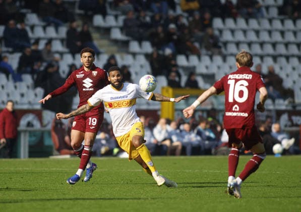 CALCIO - Serie A - Torino FC vs US Lecce Jamil Siebert of US Lecce during the Italian Serie A 2025 26 season football match between Torino FC and US Lecce on 01 February 2026 at Stadio Olimpico Grende Torino ,Turin, Italy. Photo Nderim KACELI Turin Italy  Copyright: xIPAxSport ABACAx