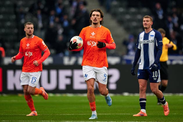 Fabian Reese Hertha BSC, 11 , Matej Maglica SV Darmstadt 98, 05 , GER, Hertha BSC vs ,SV Darmstadt 98, 2 Bundesliga, Season 2025 2026, 20 Matchday, 01 02 2026 DFL REGULATIONS PROHIBIT ANY USE OF PHOTOGRAPHS AS IMAGE SEQUENCES AND OR QUASI VIDEO GER, Hertha BSC vs ,SV Darmstadt 98, 2 Bundesliga, Season 2025 2026, 20 Matchday, 01 02 2026 Berlin Copyright: xClaudiusxRauch,xEibner-Pressefotox xClaudiusxRauchx EP_CRH