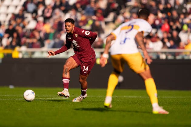 TorinoÕs Tino Anjorin during the Serie A soccer match between Torino Fc and Lecce at the Stadio Olimpico Grande Torino in Turin, north west Italy - February 1, 2026. - Soccer  Copyright: xFabioxFerrari LaPressex