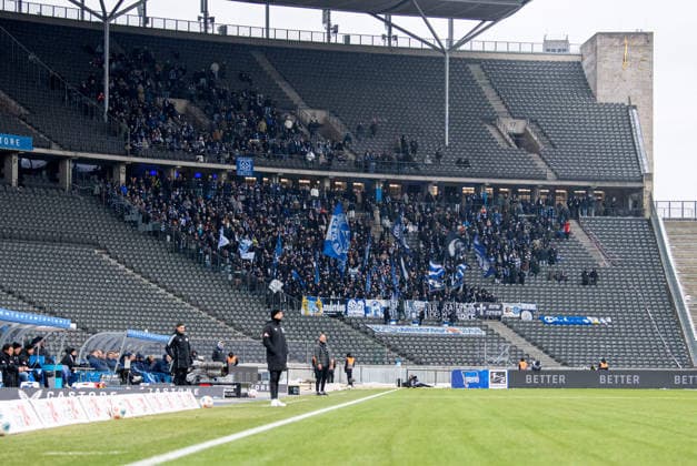 Soccer, Men, Season 2025 2026, 2 Bundesliga 20 Matchday , Hertha BSC SV Darmstadt 98, Fans of Darmstadt in the guest block, 01 02 2026, Copyright: xSebastianxRäppold MatthiasxKochx