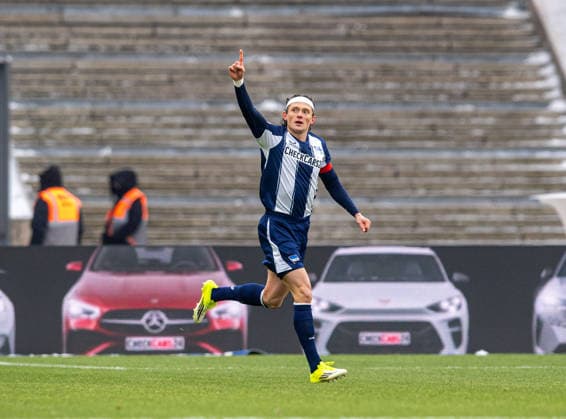 Soccer, Men, Season 2025 2026, 2 Bundesliga 20 Matchday , Hertha BSC SV Darmstadt 98, Fabian Reese Hertha BSC , Celebration after goal to 1 0, 01 02 2026, Copyright: xSebastianxRäppold MatthiasxKochx