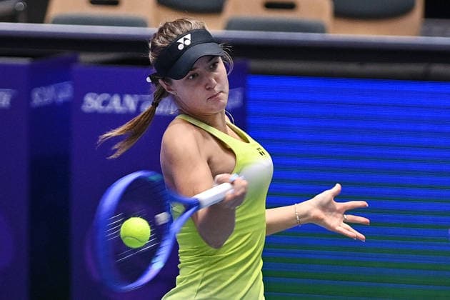Vendula Valdmanova of Czech Republic returns a ball to Gabriela Knutsonova of Czech Republic during the WTA, Tennis Damen women s tennis tournament Ostrava Open match on February 1, 2026, in Ostrava, Czech Republic. (CTKxPhoto JaroslavxOzana) CTKPhotoP2026020103623  CTKPhotoP2026020103623