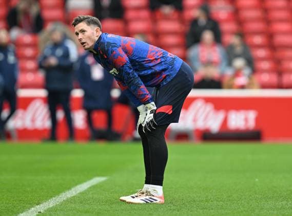 Dean Henderson goalkeeper of Crystal Palace warms up Nottingham Forest v Crystal Palace, Premier League, Football, City Ground, Nottingham, UK - 01 Feb 2026Nottingham City Ground United Kingdom EDITORIAL USE ONLY No use with unauthorised audio, video, data, fixture lists, club league logos or live services. Online in-match use limited to 120 images, no video emulation. No use in betting, games or single club league player publications. Copyright: xAnnaxGowthorpe Shutterstockx 16496863n