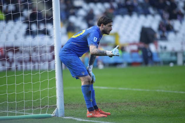 CALCIO - Serie A - Torino FC vs US Lecce Wladimiro Falcone of US Lecce during the Italian Serie A 2025 26 season football match between Torino FC and US Lecce on 01 February 2026 at Stadio Olimpico Grende Torino ,Turin, Italy. Photo Nderim KACELI Turin Italy  Copyright: xIPAxSport ABACAx