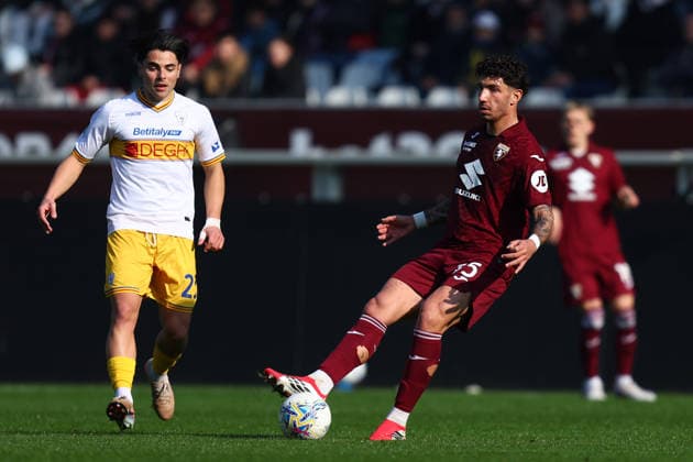 Torino Fc - US Lecce Luca Marianucci of Torino Fc in action during the Serie A match beetween Torino Fc and US Lecce at Stadio Olimpico on February 1, 2026 in Turin, Italy . Torino Stadio Olimpico Italy Copyright: xMarcoxCanonierox
