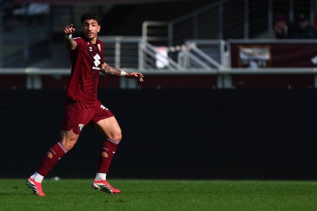 Torino Fc - US Lecce Saul Coco of Torino Fc gestures during the Serie A match beetween Torino Fc and US Lecce at Stadio Olimpico on February 1, 2026 in Turin, Italy . Torino Stadio Olimpico Italy Copyright: xMarcoxCanonierox