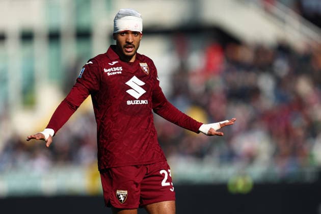 Torino Fc - US Lecce Saul Coco of Torino Fc gestures during the Serie A match beetween Torino Fc and US Lecce at Stadio Olimpico on February 1, 2026 in Turin, Italy . Torino Stadio Olimpico Italy Copyright: xMarcoxCanonierox