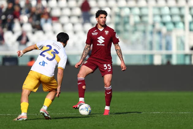 Torino Fc - US Lecce Luca Marianucci of Torino Fc in action during the Serie A match beetween Torino Fc and US Lecce at Stadio Olimpico on February 1, 2026 in Turin, Italy . Torino Stadio Olimpico Italy Copyright: xMarcoxCanonierox