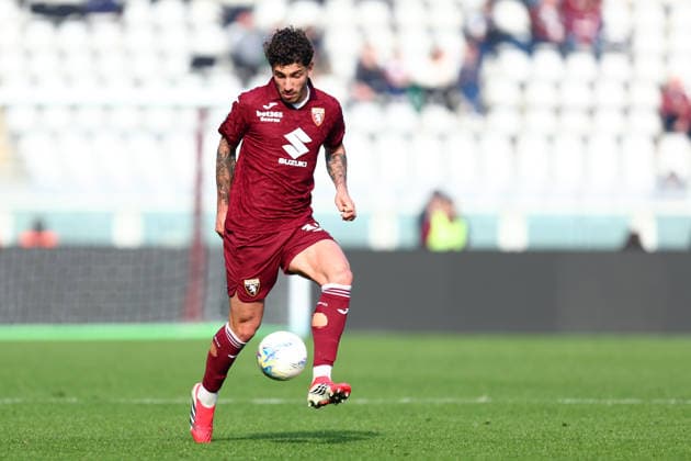 Torino Fc - US Lecce Luca Marianucci of Torino Fc in action during the Serie A match beetween Torino Fc and US Lecce at Stadio Olimpico on February 1, 2026 in Turin, Italy . Torino Stadio Olimpico Italy Copyright: xMarcoxCanonierox