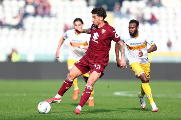 Torino Fc - US Lecce Luca Marianucci of Torino Fc in action during the Serie A match beetween Torino Fc and US Lecce at Stadio Olimpico on February 1, 2026 in Turin, Italy . Torino Stadio Olimpico Italy Copyright: xMarcoxCanonierox