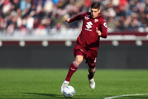 Torino Fc - US Lecce Matteo Prati of Torino Fc in action during the Serie A match beetween Torino Fc and US Lecce at Stadio Olimpico on February 1, 2026 in Turin, Italy . Torino Stadio Olimpico Italy Copyright: xMarcoxCanonierox