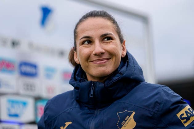 Eva Maria Virsinger head coach, coach, TSG , single picture, single photo, action, action, joy, rejoice, rejoicing, friendly, cheerful, happy, beaming, optimistic, 01 02 2026, Sinsheim Hoffenheim Germany , Football, Google Pixel Women Bundesliga, TSG 1899 Hoffenheim SV Werder Bremen, DFB DFL REGULATIONS PROHIBIT ANY USE OF PHOTOGRAPHS AS IMAGE SEQUENCES AND OR QUASI VIDEO xozx