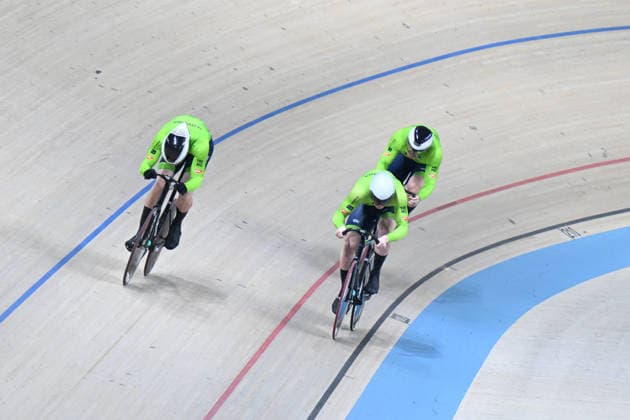 01-02-2026 European Championships Elite Track; Giornata 01; 2026, Slovenia; Lopati, Zan; Zalar, Eduard; Zalar, Val; Konya - Velodrom; 