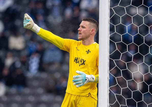 Soccer, Men, Season 2025 2026, 2 Bundesliga 20 Matchday , Hertha BSC SV Darmstadt 98, Goalkeeper Marcel Schuhen Darmstadt , 01 02 2026, Copyright: xSebastianxRäppold MatthiasxKochx
