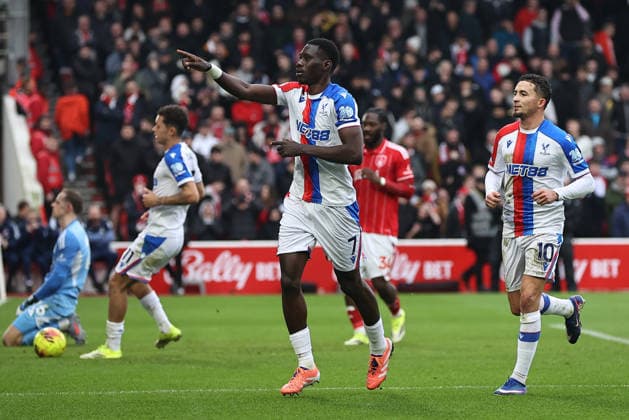 Nottingham Forest v Crystal Palace, Premier League Ismaila Sarr of Crystal Palace celebrates his goal making it 1-1 during the Nottingham Forest v Crystal Palace Premier League match at the City Ground, West Bridgford, England on 1 February 2026 Credit: Ryan Crockett Every Second Media Editorial use only. All images are copyright Every Second Media Limited. No images may be reproduced without prior permission. All rights reserved. Premier League and Football League images are subject to licensing agreements with Football DataCo Limited. see https: www.football-dataco.com Copyright: xIMAGO EveryxSecondxMediax ESM-1783-0043 RyanxCrockettx xEveryxSecondxMediax
