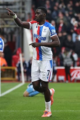 Nottingham Forest v Crystal Palace, Premier League Ismaila Sarr of Crystal Palace celebrates his goal making it 1-1 during the Nottingham Forest v Crystal Palace Premier League match at the City Ground, West Bridgford, England on 1 February 2026 Credit: Ryan Crockett Every Second Media Editorial use only. All images are copyright Every Second Media Limited. No images may be reproduced without prior permission. All rights reserved. Premier League and Football League images are subject to licensing agreements with Football DataCo Limited. see https: www.football-dataco.com Copyright: xIMAGO EveryxSecondxMediax ESM-1783-0044 RyanxCrockettx xEveryxSecondxMediax