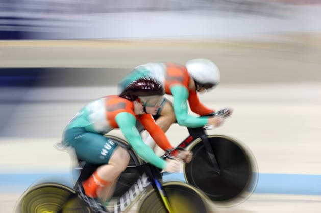 2026 UEC European Track cycling, Rad, Radsport, Bahnrad, Bahn Championships kick off in Konya KONYA, TURKIYE - FEBRUARY 1: Competitors race in the opening elimination events of the 2026 UEC European Track Cycling Championships, organized in cooperation with the Turkish Cycling Federation and the European Cycling Union (UEC), at the Konya Olympic Velodrome in Konya, Turkiye on February 1, 2026. Elimination races were held in both women s and men s categories during the morning session as the championship officially got underway. Serhat Cetinkaya Anadolu Konya Turkey. Editorial use only. Please get in touch for any other usage.  Copyright: x2026xAnadoluxSerhatxCetinkayax