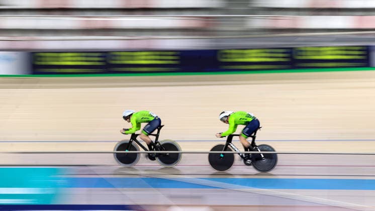 2026 UEC European Track cycling, Rad, Radsport, Bahnrad, Bahn Championships kick off in Konya KONYA, TURKIYE - FEBRUARY 1: Competitors race in the opening elimination events of the 2026 UEC European Track Cycling Championships, organized in cooperation with the Turkish Cycling Federation and the European Cycling Union (UEC), at the Konya Olympic Velodrome in Konya, Turkiye on February 1, 2026. Elimination races were held in both women s and men s categories during the morning session as the championship officially got underway. Serhat Cetinkaya Anadolu Konya Turkey. Editorial use only. Please get in touch for any other usage.  Copyright: x2026xAnadoluxSerhatxCetinkayax