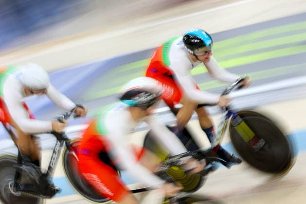2026 UEC European Track cycling, Rad, Radsport, Bahnrad, Bahn Championships kick off in Konya KONYA, TURKIYE - FEBRUARY 1: Competitors race in the opening elimination events of the 2026 UEC European Track Cycling Championships, organized in cooperation with the Turkish Cycling Federation and the European Cycling Union (UEC), at the Konya Olympic Velodrome in Konya, Turkiye on February 1, 2026. Elimination races were held in both women s and men s categories during the morning session as the championship officially got underway. Serhat Cetinkaya Anadolu Konya Turkey. Editorial use only. Please get in touch for any other usage.  Copyright: x2026xAnadoluxSerhatxCetinkayax