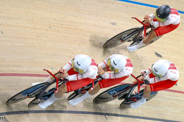 2026 UEC European Track cycling, Rad, Radsport, Bahnrad, Bahn Championships kick off in Konya KONYA, TURKIYE - FEBRUARY 1: Competitors race in the opening elimination events of the 2026 UEC European Track Cycling Championships, organized in cooperation with the Turkish Cycling Federation and the European Cycling Union (UEC), at the Konya Olympic Velodrome in Konya, Turkiye on February 1, 2026. Elimination races were held in both women s and men s categories during the morning session as the championship officially got underway. Serhat Cetinkaya Anadolu Konya Turkey. Editorial use only. Please get in touch for any other usage.  Copyright: x2026xAnadoluxSerhatxCetinkayax